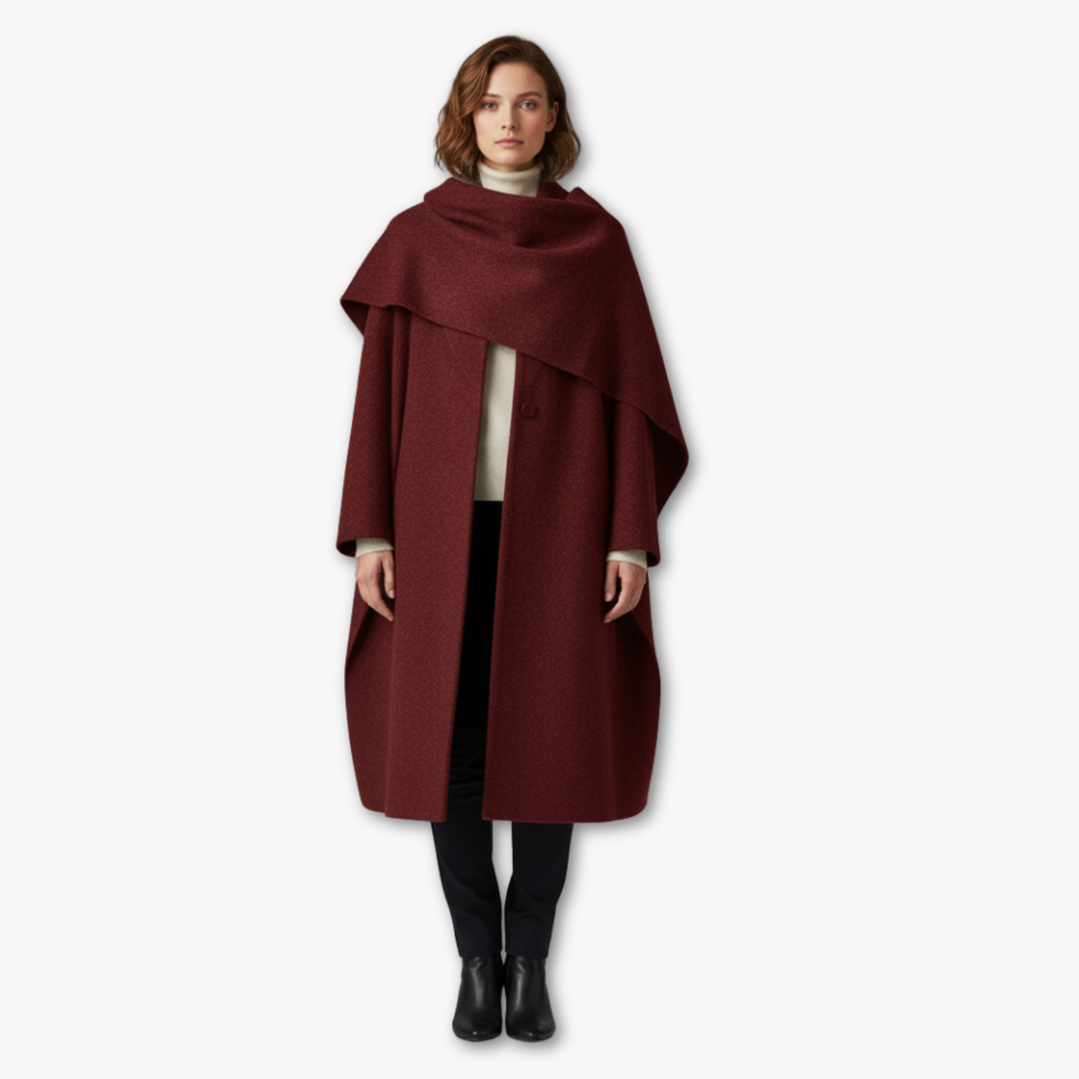 Elegant Knit Scarf Coat for Women