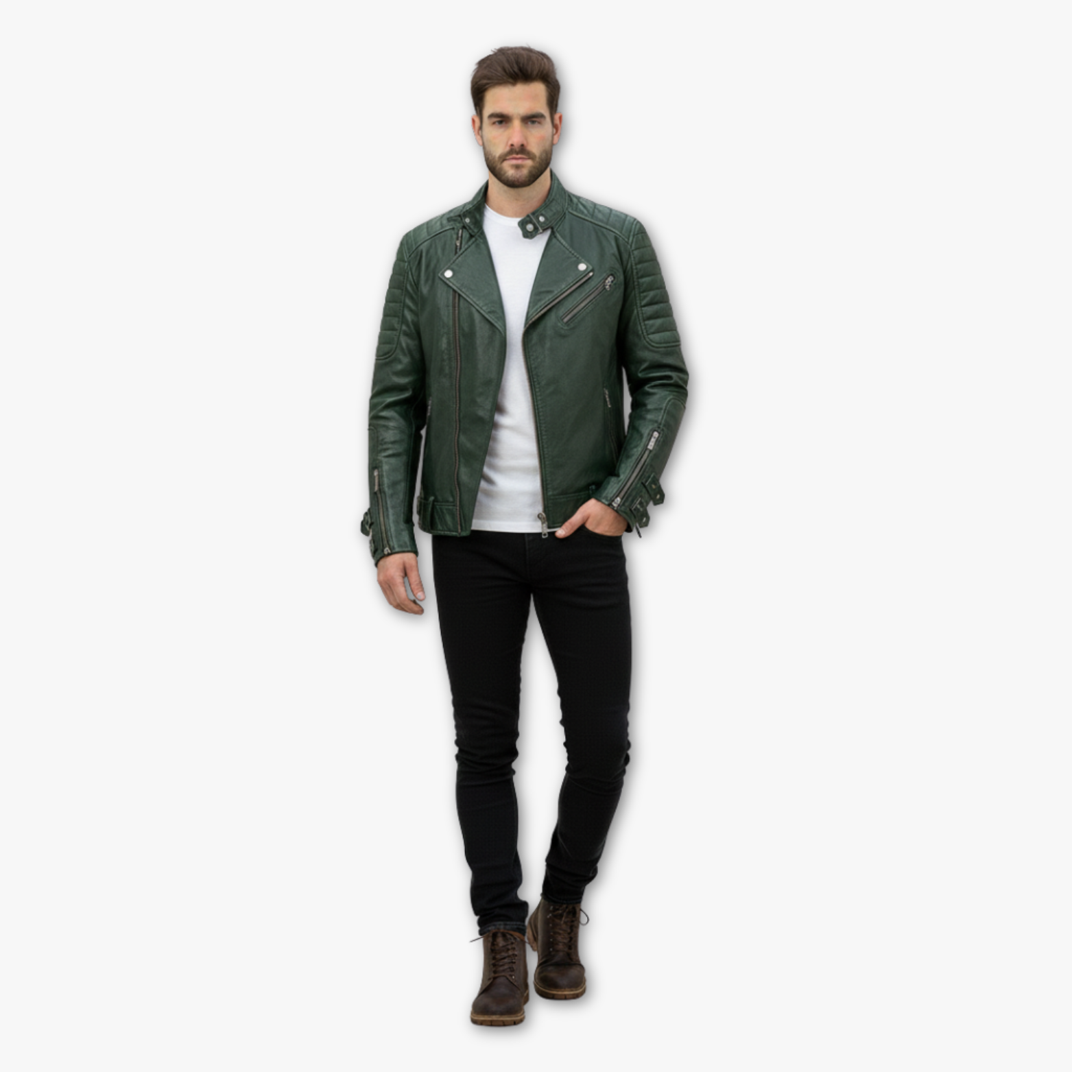 Classic Leather Biker Jacket for Men