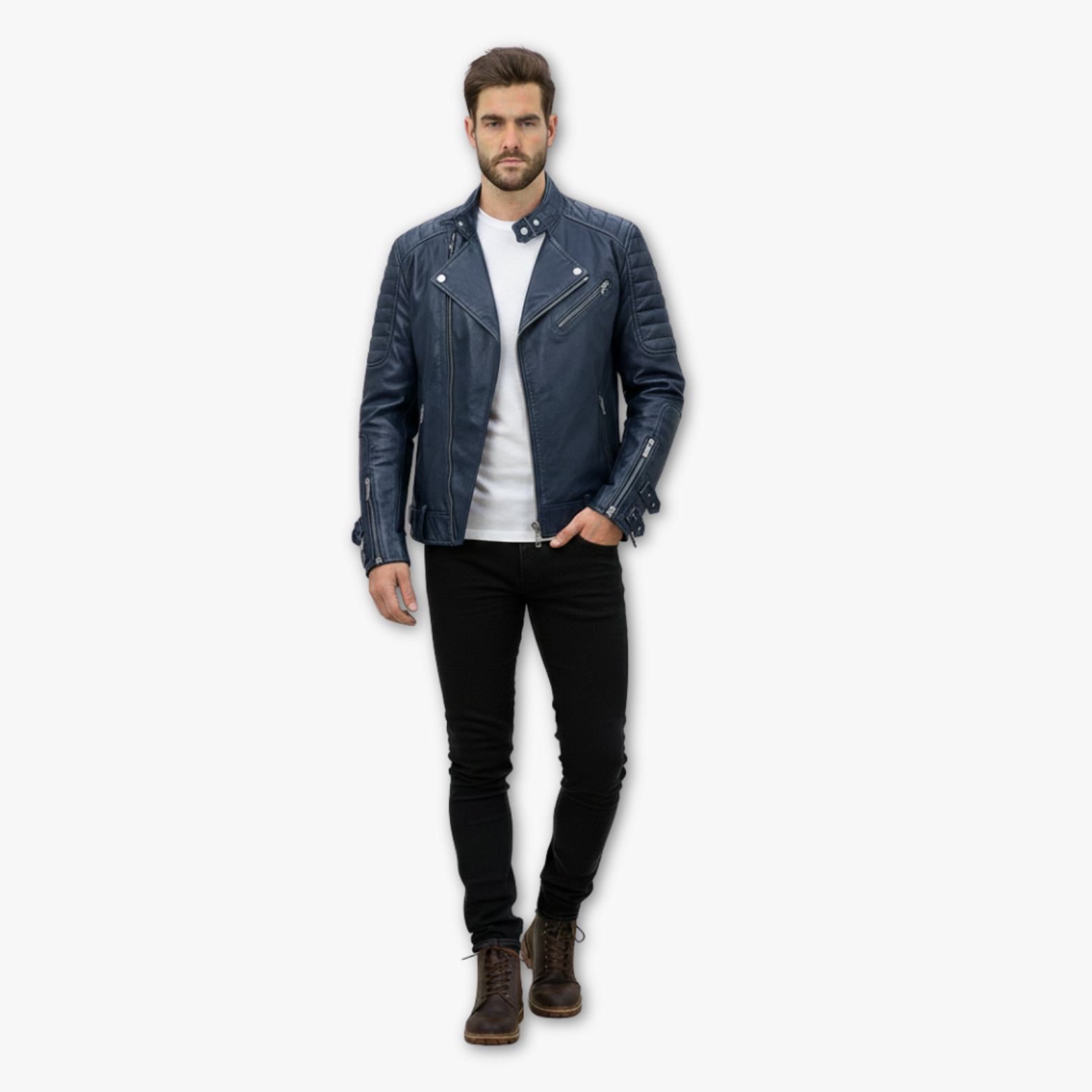 Classic Leather Biker Jacket for Men